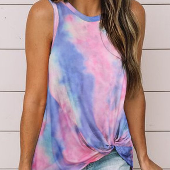 Tie Dye Twist Tank Top - Picture 1 of 2